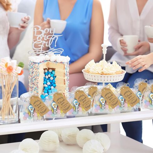 Minatee 50 Set Baby Shower Bottle Feater Favors Nail Clipper Bottle Bottion key -key -key -key -key -earmes شكرا لكم هدايا على جنس الضيف الكشف عن فافيس (الأوكالبتوس) in Kuwait