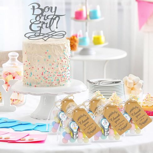 Minatee 50 Set Baby Shower Bottle Feater Favors Nail Clipper Bottle Bottion key -key -key -key -key -earmes شكرا لكم هدايا على جنس الضيف الكشف عن فافيس (الأوكالبتوس) in Kuwait