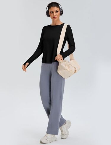 BMJL Women's Long Sleeve Tops Open Back Gym قمصان رياضية غير رسمية لليوغا الجري التي تسير القمصان السقوط 2025 in Saudi Arabia