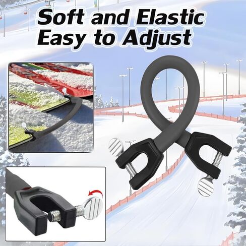 2PCS Ski Tip Connector Trainer Ski Clips for Kids EOHMAK Snowboard Connector Ski Clips Connectors for Beginners Skiing Training and Speed Control Ski Tip Wedge Aid Skiing Equipment (Black) in Kuwait