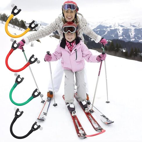 2PCS Ski Tip Connector Trainer Ski Clips for Kids EOHMAK Snowboard Connector Ski Clips Connectors for Beginners Skiing Training and Speed Control Ski Tip Wedge Aid Skiing Equipment (Black) in Kuwait