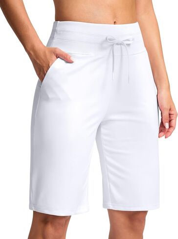 G Gradual Bermuda Shorts for Women with Pockets 10" Knee Length Womens High Waisted Long Shorts for Walking Athletic Workout in Saudi Arabia