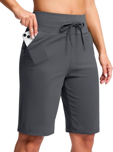 G Gradual Bermuda Shorts for Women with Pockets 10" Knee Length Womens High Waisted Long Shorts for Walking Athletic Workout in Saudi Arabia