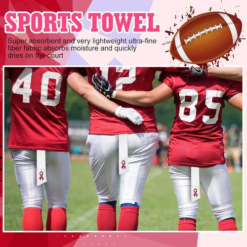 6 PCS Football Plaving رقيقة من سرطان الثدي Sports Thin Pink Ribbon مع أزرار لجمع التبرعات لإكسسوارات كرة القدم Drip Stream (Pink) in Saudi Arabia