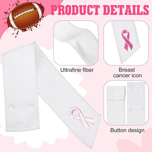 6 PCS Football Plaving رقيقة من سرطان الثدي Sports Thin Pink Ribbon مع أزرار لجمع التبرعات لإكسسوارات كرة القدم Drip Stream (Pink) in Saudi Arabia