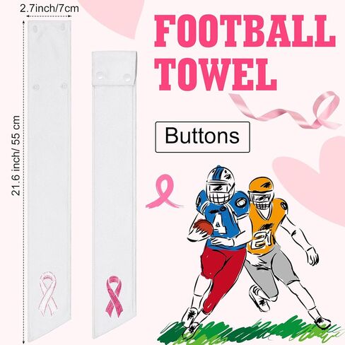 6 PCS Football Plaving رقيقة من سرطان الثدي Sports Thin Pink Ribbon مع أزرار لجمع التبرعات لإكسسوارات كرة القدم Drip Stream (Pink) in Saudi Arabia