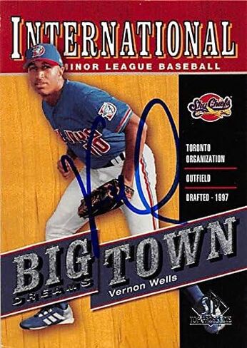 Sports Memorabilia Autograph Warehouse 343795 Vernon Wells Autographed Baseball Card - Toronto Blue Jays, FT 2000 Upper Deck Top Prospects International No. BD1 in Saudi Arabia