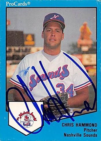 Autograph Warehouse 344314 Chris Hammond Autographed Baseball Card - Nashville Sounds 1989 ProCards No. 1279 Minor League Rookie in Saudi Arabia
