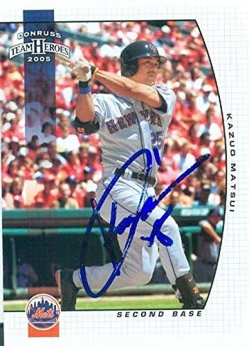 Autograph Warehouse 246721 Kaz Matsui Autographed Baseball Card - New York Mets 2005 Donruss Team Heroes - No. 199 in Saudi Arabia