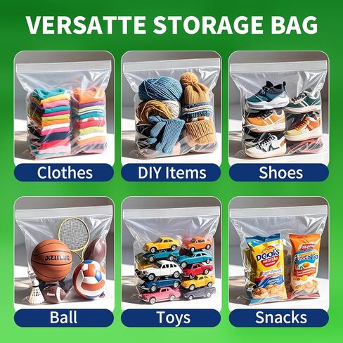 25PACK Large 5 Gallon Zipper Bags for Storage18 x 24 Inch, Large Clear Zipper Bags Reusable for Clothes, Travel, Moving & Freezer Storage Freezer bags,Thick 2 Mil Each Side in Kuwait