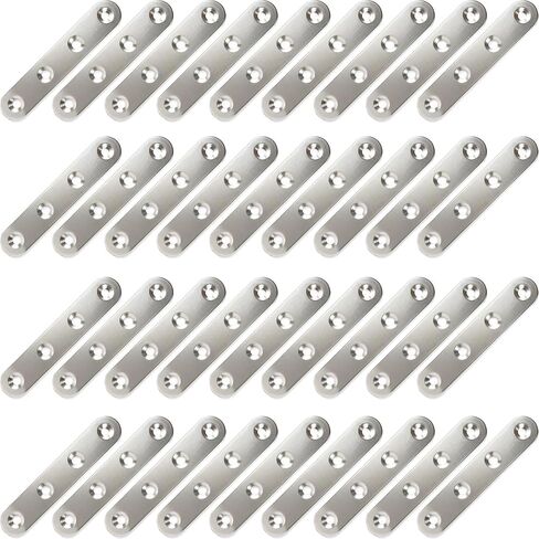 24Pcs Flat Plate Straight Brackets 3 Inch Stainless Steel Flat Brace Mending Plates Repair Brackets for Wood Furniture with Screws in Saudi Arabia