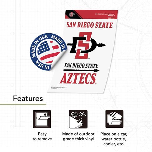 Desert Cactus San Diego University Sticker SDSU Aztecs Vinyl Scals Laptop Bottle Car Scrapbook T5 (النوع 5-1) in Saudi Arabia