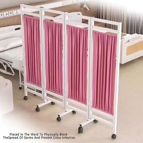 3/4/5/6-Panel Hospita Privacy Partition on Casters,Portable Room Divider,Easy Fold and Transport for Clinics Exam Rooms and Offices(5Panel) in Saudi Arabia