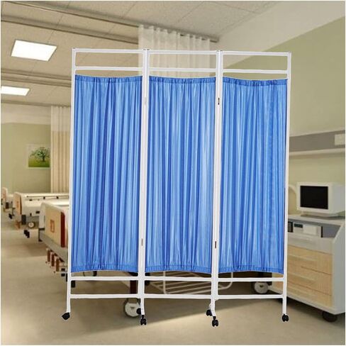 3/4/5/6 panel شاشة خصوصية Hospita القابلة للطي مع عجلات قفل ، مقسم خفيفة الوزن وقابلة للطي ، والستائر الثقيلة لغرف امتحان العيادات (4Panel) in Saudi Arabia
