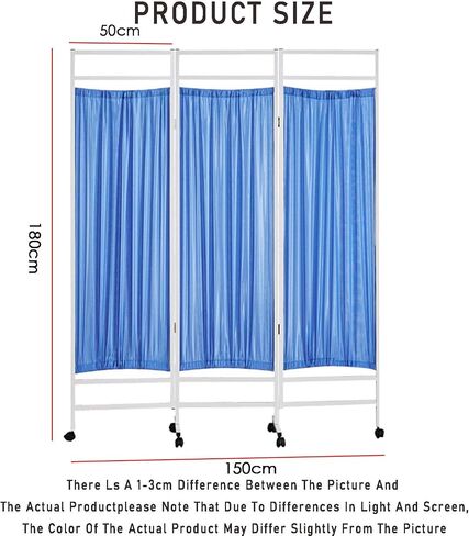 3/4/5/6 panel شاشة خصوصية Hospita القابلة للطي مع عجلات قفل ، مقسم خفيفة الوزن وقابلة للطي ، والستائر الثقيلة لغرف امتحان العيادات (4Panel) in Saudi Arabia