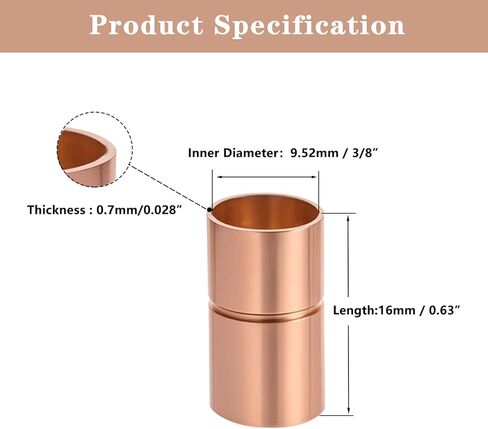 تركيبات اقتران النحاس المستقيمة ، محول موصل مشترك لحام النحاس 3/4 بوصة لمكيف الهواء HVAC ، أنبوب نهاية العرق مع توقف أنبوب مدفوف ، حزمة من 4 in Kuwait