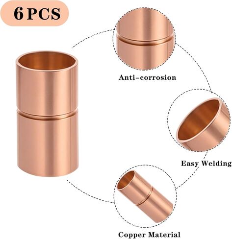 تركيبات اقتران النحاس المستقيمة ، محول موصل مشترك لحام النحاس 3/4 بوصة لمكيف الهواء HVAC ، أنبوب نهاية العرق مع توقف أنبوب مدفوف ، حزمة من 4 in Kuwait