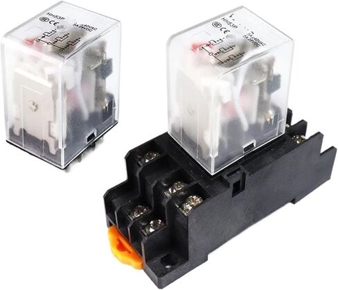 HH53P My3n Relay Relay Coil DC12V/24V AC110V/220V/380V 5A 11PINS 3NO3NC Micro electromnetic Relay LED VANEAIMS (مع قاعدة ، AC380V) in Saudi Arabia