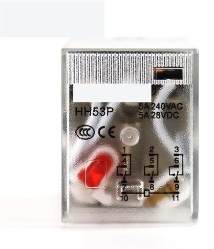 HH53P My3n Relay Relay Coil DC12V/24V AC110V/220V/380V 5A 11PINS 3NO3NC Micro electromnetic Relay LED VANEAIMS (مع قاعدة ، AC380V) in Saudi Arabia