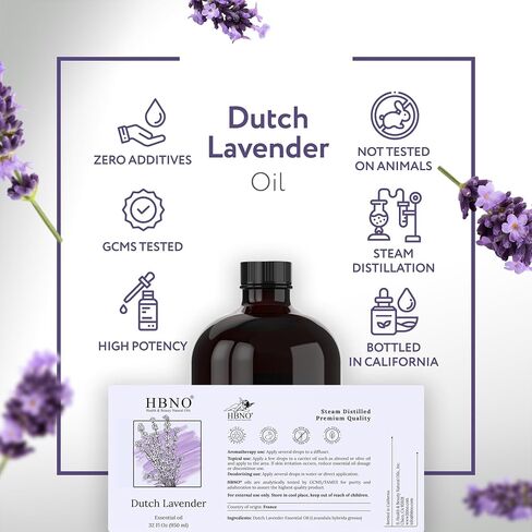 زيت النعناع العطري من HBNO - حجم كبير 120 مل (120 مل) - زيت نعناع طبيعي، مقطر بالبخار - مثالي للتنظيف والعلاج العطري والصناعات اليدوية والصابون وموزع الروائح - زيوت النعناع العطرية in Kuwait