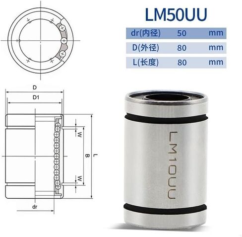 1PC Motion Linear Bearings LM25UU/50/40/8/60/100/20/8S/10/35/6UU/80/13/16/30/5/12UU/LM3/LM4 Cylindrical Sleeve Bearing(LM12UU 12x21x30mm) in Kuwait