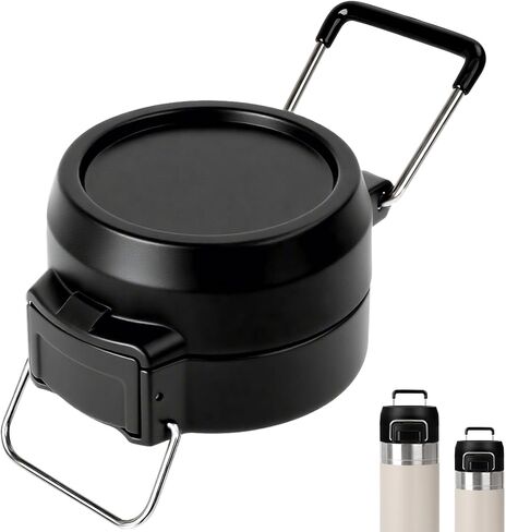 استبدال LID لـ Stanley Quick Flip Go ، غطاء غطاء لـ Stanley 24oz/36oz ، زر دفع خالي من BPA ، غطاء مقاوم للتسرب مع حلقة حمل للسفر/الرياضة ، لا يوجد إعادة استخدام من أجل StanleyAccessories ، Darkgray in Saudi Arabia