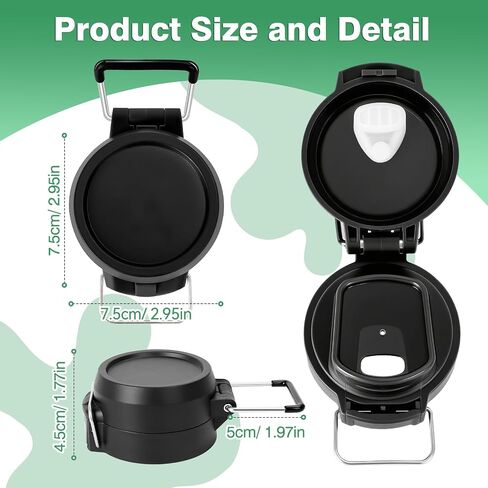 استبدال LID لـ Stanley Quick Flip Go ، غطاء غطاء لـ Stanley 24oz/36oz ، زر دفع خالي من BPA ، غطاء مقاوم للتسرب مع حلقة حمل للسفر/الرياضة ، لا يوجد إعادة استخدام من أجل StanleyAccessories ، Darkgray in Saudi Arabia