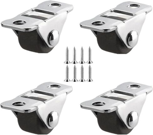 4Pcs 0.5/1/1.25/1.5/2 Inch Silent Small Rubber Orientation Wheel Caster Tatami Drawer Bedside(1.25 Inch-Orange) in Saudi Arabia