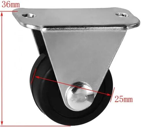 4Pcs Casters 1 Inch Rubber Directional with Diameter of 25mm Mute Wear-Resistant Fixed Roller Furniture in Saudi Arabia