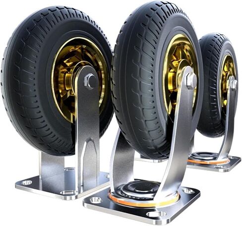 4Pcs 8 Inch Heavy Duty Caster Universal Wheel Directional Brake Combination Silent Rubber Steering Inch(8-A) in Saudi Arabia