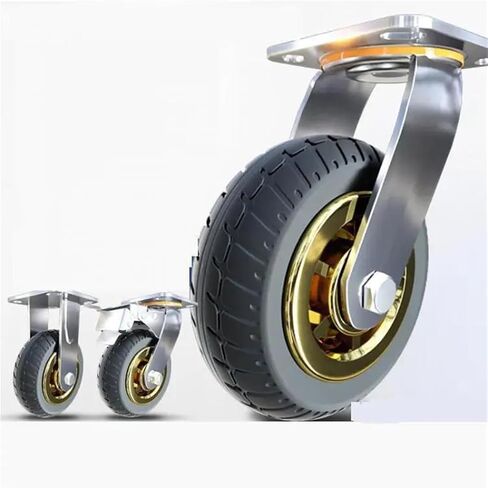 4Pcs 8 Inch Heavy Duty Caster Universal Wheel Directional Brake Combination Silent Rubber Steering Inch(8-A) in Saudi Arabia