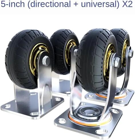 4Pcs 8 Inch Heavy Duty Caster Universal Wheel Directional Brake Combination Silent Rubber Steering Inch(8-A) in Saudi Arabia