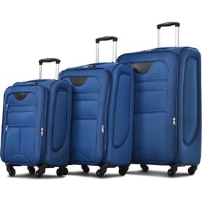 Merax Suitcase Set Softside 3-Piece Expandable Luggage with TSA Lock Spinner Wheels Lightweight Upright Luggage with Travel Bag(22/26/30 IN, Blue Green) in Kuwait