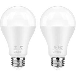 مصابيح مصباح LED مشرقة فائقة ، 150 واط مكافئة ، 5000 كيلو أبيض ضوء النهار ، 2600 لومين مرتفع ، قاعدة E26 ، غير قابلة للتجويف ، A21 19W مصابيح LED بيضاء مشرقة كفاءة في الطاقة لشرفة المكاتب المنزلية ، 6 حزم in Kuwait