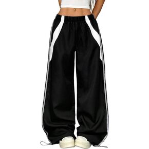 سراويل المظلة النسائية zaful y2k فضفاضة Elasitc مسار المسار على النقيض من سراويل sweatpant in Kuwait