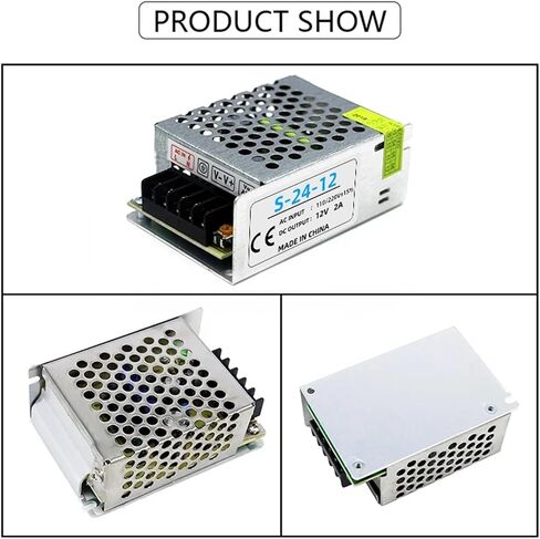 100-240V AC to DC 12V 2A 24W Converter Switch Mode Power Supply LED Lighting Transformer Drive Adapter DC12V AC/DC-Enclosed SMPS in Saudi Arabia