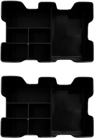 6- Compartment Bar Caddy Organiser - Black Plastic Holder for Napkins, Straws-Stirrers and Drink Garnishes (Park of 2) in Saudi Arabia