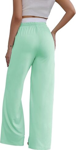 pinsv womens swinkpants عريض الساق عالية الخصر سراويل تجريب السراويل غير الرسمية سراويل فضفاضة مريحة مع جيوب in Kuwait