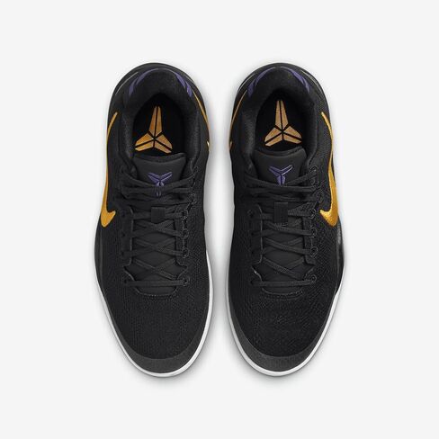 Kobe 8 Big Kids' Basketball Shoes (FN0266-002, Black/White/Court Purple/University Gold) Size 7 in Saudi Arabia