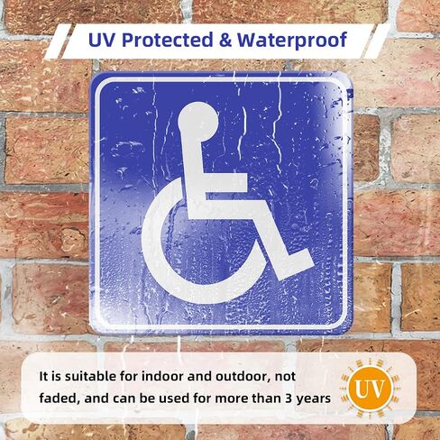 10 Pack Handicap Sign Stickers, 6x6 inch Handicap Parking Sign Stickers Decal Disable Wheelchair Signs, Premium Self-Adhesive Vinyl Stickers UV Protected Waterproof Non-Fade Scratch Resistant, Decal for Business Car Bus School Supermarket Stairs Indoor an in Saudi Arabia