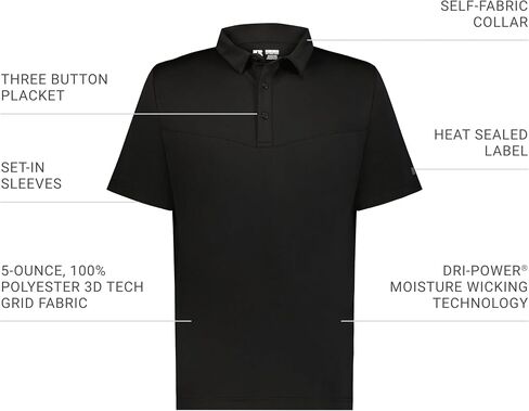 Russell Athletic Mens Mense Grid Polo in Saudi Arabia