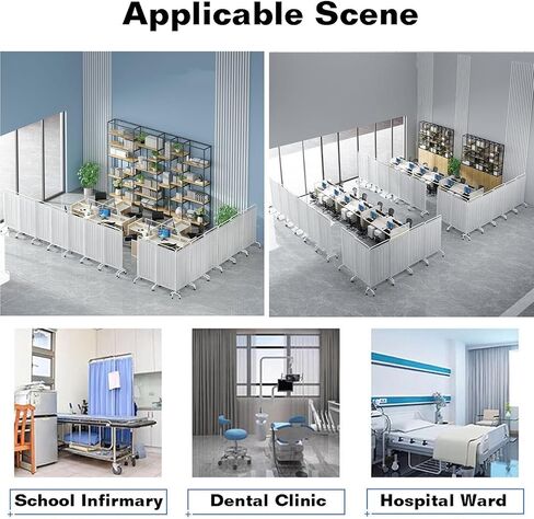 Room Divider Screen,Privacy Partition,Standing Door Partition with Casters,6ft High Divider for Clinic Beauty Salon Hall Office(Color 4,4-Panel) in Saudi Arabia