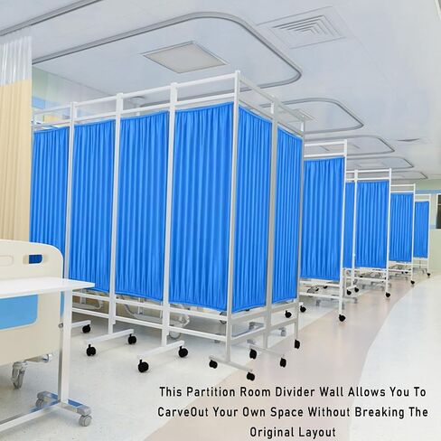 Foldable Hospital Privacy Screen with Wheels,3/4/5/6-Panel Folding Partition,Room Divider for Hospital Clinic,Nursing Home and Office(4piece) in Saudi Arabia