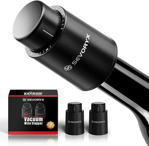 Vacuum Wine Stopper for Bottles - Premium Wine Saver with 7-Day Freshness Guarantee, Built-in Date Tracker, Leakproof Design & Food-Grade Material, Free WineGuide E-book included in Saudi Arabia