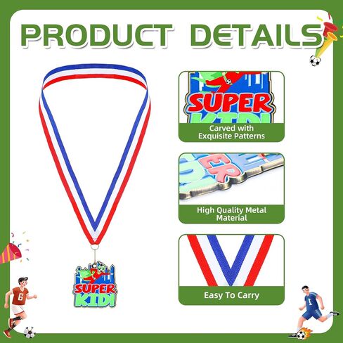 Quelay 20 PCS Medal 2.36 "جائزة Super Kids لكرة القدم مع جوائز جائزة الشريط لكرة القدم للاحتفال بالمسابقات الرياضية وفضلات الحفلات والمعادن in Saudi Arabia