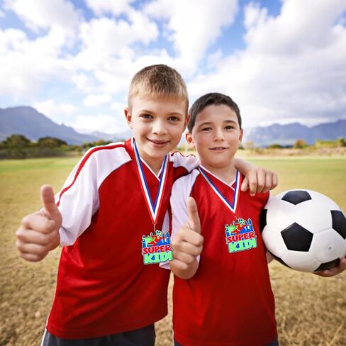 Quelay 20 PCS Medal 2.36 "جائزة Super Kids لكرة القدم مع جوائز جائزة الشريط لكرة القدم للاحتفال بالمسابقات الرياضية وفضلات الحفلات والمعادن in Saudi Arabia