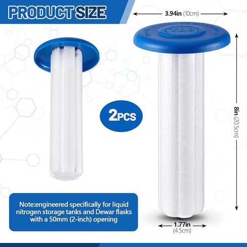 2 Pack Stopper for Liquid Nitrogen Storage Tank Suitable for Diameter 50 mm 2" LN2 Dewar Flasks Laboratory Grade Groove Polyurethane Bottle Stopper, Low Temperature Storage Tank Cover in Saudi Arabia