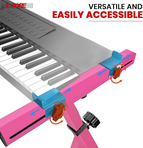 5 Core Piano Keyboard Stand Z Shape Shape Hightable Board Heavy Duty Board DJ Controller تقف W عجلات للبيانو الرقمي MIDI Pink - KS Z1 BPNK HD WHLS in Kuwait