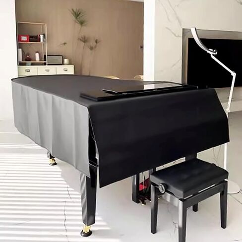 Baby Grand Piano Cover Household Dustproof Piano Cover Waterproof Leather Grand Piano Cover with Stool Cover & Footrest Cover(A,180cm/71inch) in Saudi Arabia