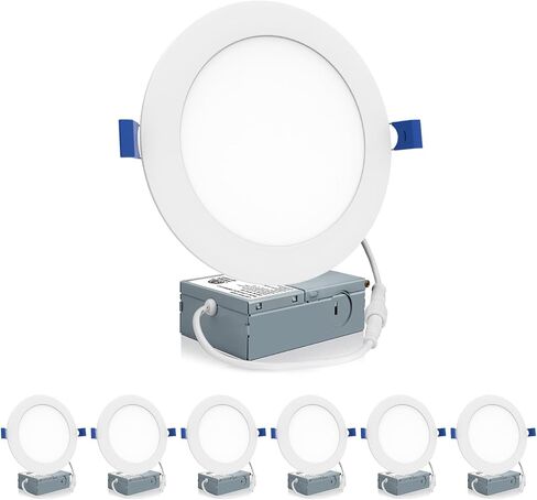 Meconard 6 Pack 6 Ing 6 بوصة LED ضوء سقف راحة ، 2700K/3000K/3500K/4000K/5000K قابلة للاختيار ، قابلة للضايق 12W = 110W ، 1050LM ، IC مصنفة من القاتل المصابيح مع مربع الوصلات ، ETL و ETL. in Kuwait